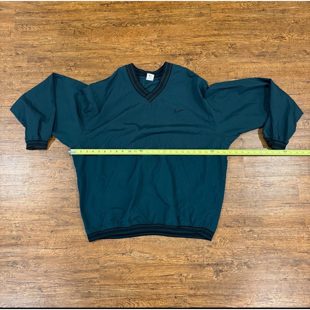 VTG Nike Green V Neck‎ Golf Casual Swoosh Pullover Windbreaker Sweatshirt Men XL - Picture 10 of 11